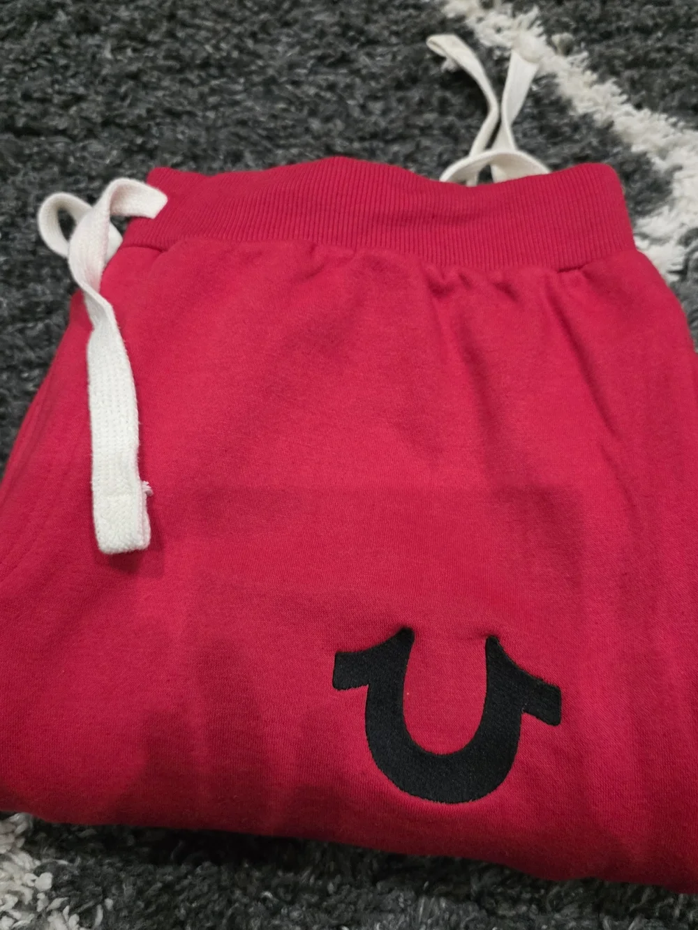 True Religion Brand Men's Red  Big Horseshoes Logo Sweatpants Pants XXXL